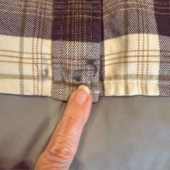 Carhartt Women's Flannel Purple White w/Gold Cotton Chest Pockets Size Large - Picture 7 of 11